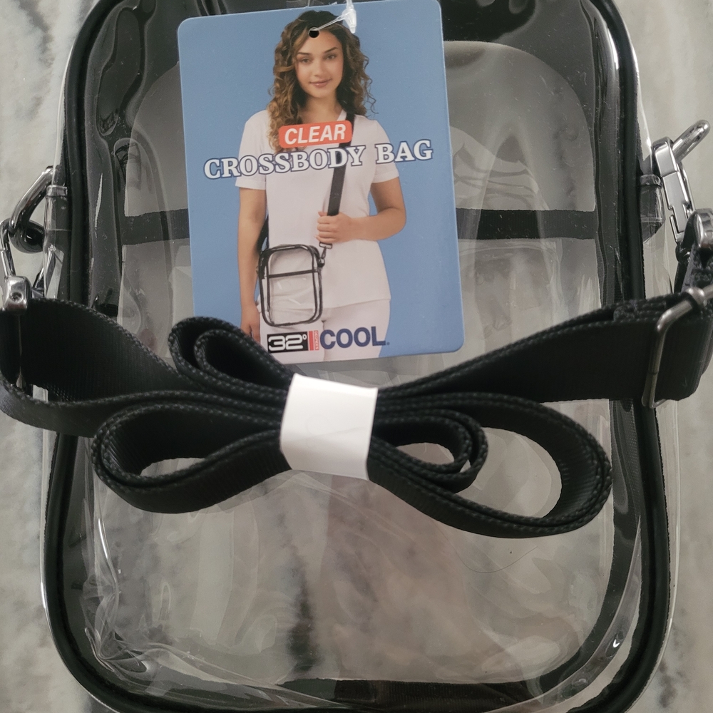 32 Degrees Clear Black Crossbody Bag